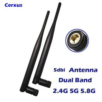 Двухдиапазонная WiFi Антенна 2,4 ГГц 5 ГГц SMA Разъем 5dbi Всенаправленный для Модема Mini PCIe Card IP Camera Router Extender