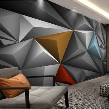 wellyu Современный минималистичный трехмерный полигон, трехмерное пространство, цветная европейская 3D-стена с промышленным ветром