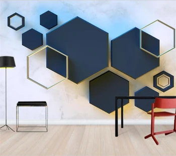 Обои на заказ 3d стерео геометрическая шестиугольная мозаика сращивание фоновой стены гостиная спальня ресторан фреска из папье-маше