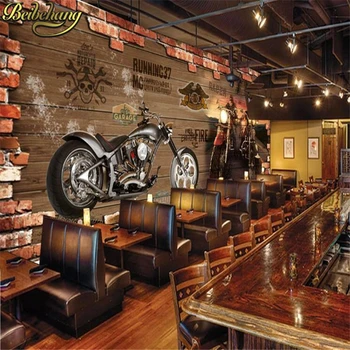 beibehang papel de parede Пользовательские фотообои 3D Ретро мотоцикл ностальгический кирпичный ТВ фон стены украшения дома фреска