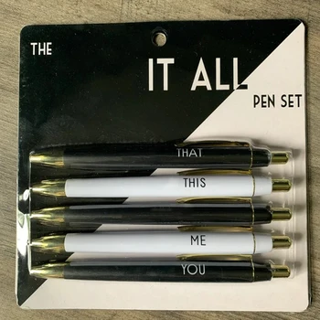 Набор пластиковых шариковых ручек 5шт, новинка 0,5 мм, рекламные ручки для взрослых, школьные канцелярские принадлежности, Офисная Многофункциональная ручка
