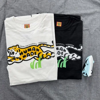 Высококачественная модная хлопковая футболка Bamboo Knot, сделанная человеком, Мужская и женская футболка Running Tiger Grass с короткими рукавами 1: 1