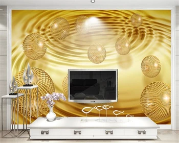 beibehang 3D стерео обои для старшего интерьера золотой шар абстрактное творческое пространство ТВ фон обои papel de parede обои