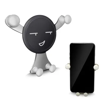 Автомобильный держатель телефона Smile Face Gravity с креплением на вентиляционное отверстие в автомобиле, подставка для мобильного телефона, поддержка GPS для iPhone 13 12Pro Max Xiaomi Samsung