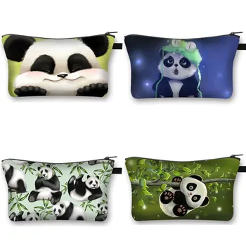 Прекрасная косметичка Kawaii Panda для девочек, для хранения животных, для путешествий, для женщин, для макияжа, для губной помады, подарочные органайзеры
