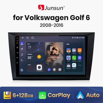 Junsun V1 AI Voice Wireless CarPlay Android Авторадио Для Volkswagen Golf 6 2008-2016 4G Автомобильный Мультимедийный GPS 2din автомагнитола