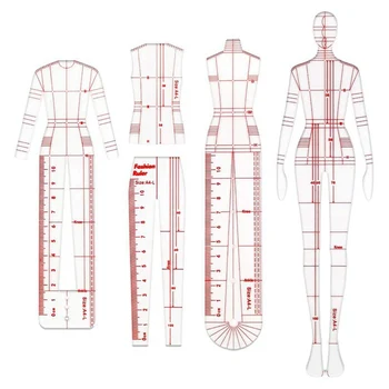 Линейки для иллюстрации моды, шаблоны для рисования, линейка для шитья, гуманоидные узоры, дизайн одежды, тип измерения B