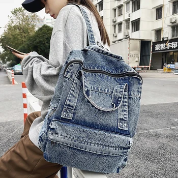 Новый джинсовый женский рюкзак в стиле ретро, дорожный рюкзак большой емкости, рюкзак для студентов колледжа, школьные сумки для девочек-подростков Rugtas