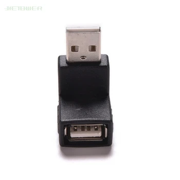 300 шт./ лот Под прямым углом USB 2.0 Адаптер под углом 90 градусов USB 2.0 A Мужской женский адаптер-коннектор для портативных ПК