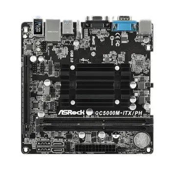 ASRock QC5000M-ITX/PH Четырехъядерный процессор AMD FT3 Kabini A4-5000 APU 2 x DDR3 16 ГБ SATA 3 HDMI USB 3.1 Mini-ITX