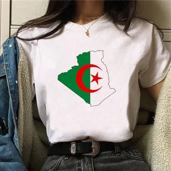 Алжирские футболки женская дизайнерская футболка женская дизайнерская графическая одежда в стиле харадзюку