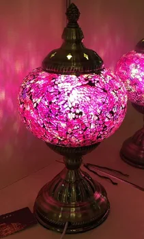 Мозаичная лампа в турецком стиле, прикроватная тумбочка для спальни, маленькая настольная лампа из цветного стекла, декоративный кабинет, маленькая ночная лампа, светодиодная настольная лампа