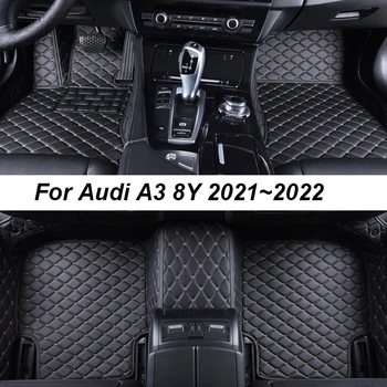 Автомобильные Коврики Для Audi A3 8Y 2021 ~ 2022 Центр ДропШиппинга Авто Аксессуары Для Интерьера 100% Подходят Кожаные Ковры, Коврики Для Ног