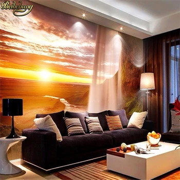 beibehang 3D настенные обои гостиная диван фон papel de parede3d обои прикроватная тумбочка для спальни скалы водопады ностальгические
