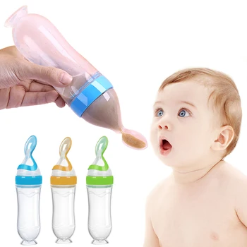 Безопасная бутылочка для кормления новорожденных, силиконовая присоска для малышей, ложечка для кормления, бутылочка для молока, кормушка для приучения ребенка к еде, пищевая добавка