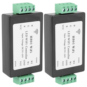 2X H801 RGBW светодиодный контроллер Wi-Fi Светодиодный контроллер RGB DC5-24V Вход для 5050 2835 3528 SMD светодиодной ленты Light Tape Ribbon
