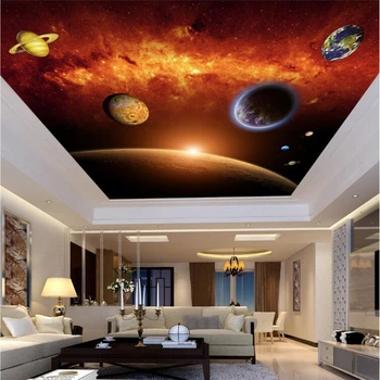 wellyu Обои на заказ для стен 3D фреска space planet гостиная спальня отель торговый потолок фреска papel de pared 3d обои