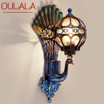 ANITA Наружные настенные бра Классическая светодиодная лампа Peacock Light Водонепроницаемая домашняя декоративная для крыльца