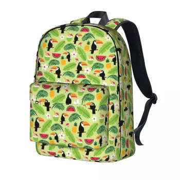 Рюкзак с тропическими птицами, принтом Тукана и листьев, походные рюкзаки для женщин и мужчин, уличная одежда, школьные сумки, Высококачественный мягкий рюкзак