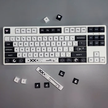 Черно-белый колпачок для ключей сублимация красителя PBT XDA Profile Механическая клавиатура 118