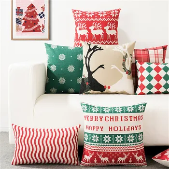 С Рождеством, наволочка с принтом лося и снежинок, наволочка для дивана, автомобильного кресла, украшения для домашнего офиса, наволочки для подушек