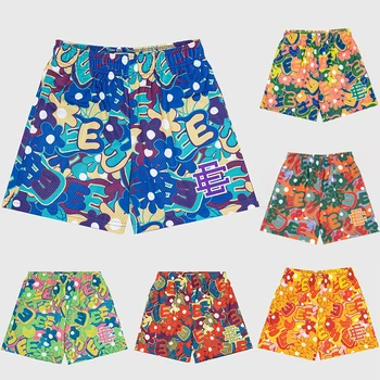 Летние мужские и женские новые повседневные шорты с буквами EE с цифровой печатью, быстросохнущие брюки из пяти частей, дышащие брюки для фитнеса