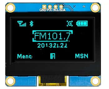 1,54-дюймовый OLED-дисплей с интерфейсом 2C 4PIN SSD1309 с защитным модулем железной рамы 128x64
