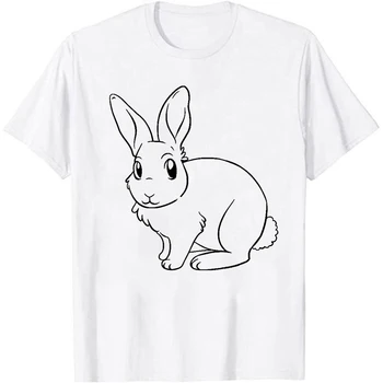 2023 Новая футболка, футболка с кроликом, индивидуальность, футболка с милым животным принтом, уличная повседневная дышащая, мягкая, прохладная, высококачественная, удобная