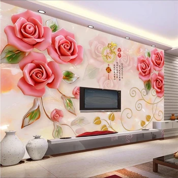wellyu Изготовленные на заказ большие настенные фрески 3D home и богатые рельефы rose fashion tv background настенные фрески papel de parede 3d обои