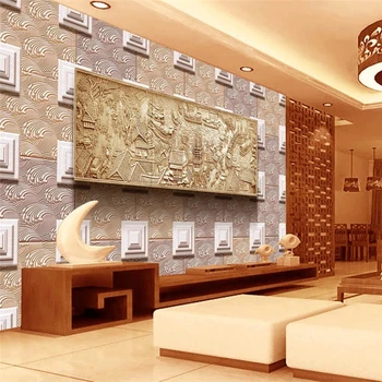 трехмерная карта реки Веллю Цинмин на фоне стены в гостиной, изготовленные на заказ крупномасштабные фрески, обои для окружающей среды