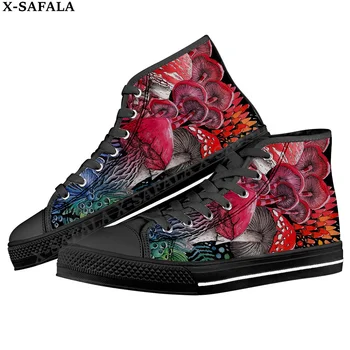 Мужские вулканизированные кроссовки Nature Mushroom в стиле хиппи, парусиновая обувь с высоким берцем, классический брендовый дизайн, мужская обувь на плоской подошве, обувь на шнуровке-2