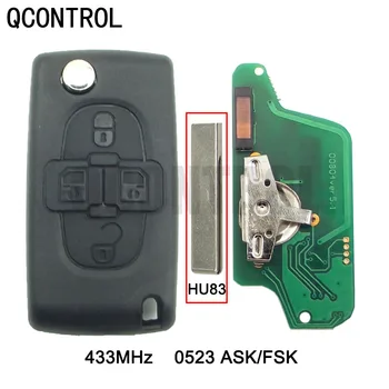 Автомобильный дистанционный ключ QCONTROL подходит для Citroen4 Buttons HU83 Blade C8 auto key (CE0523 ASK/FSK)