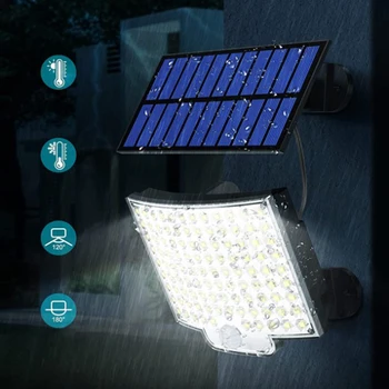 Солнечный светодиодный настенный светильник с разделенным датчиком человеческого тела Уличные Фонари на солнечной энергии Наружное Аварийное Освещение для сада