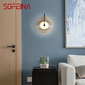 SOFEINA Современный скандинавский настенный светильник, светильники для помещений, круглая прикроватная лампа, светодиодное украшение дома, спальня
