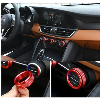 Кольцо кнопки ручки кондиционера центрального управления автомобилем, накладка крышки кондиционера для Alfa Romeo Stelvio Giulia 2017-2020