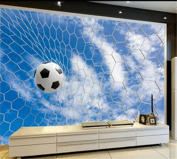 beibehang Пользовательские 3D обои голубое небо белые облака футбольная сетка футбольная текстура обои фон гостиной спальни