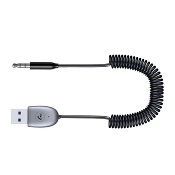 Адаптер AUX Audio 5.0 Выдвижной аудиоприемник длиной 0,4-1,2 м для автомобильного аудио с разъемом USB от 2,0 до 3,5 мм, проводной ресивер 5.0 для автомобиля