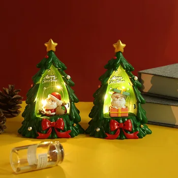 Рождественская елка из смолы Санта-Клауса, светодиодные ночники, поделки, украшения для дома, Подарок на День Святого Валентина для подруги, светящиеся в темноте