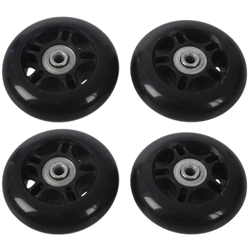 4 комплекта сменных колес для чемодана 64x18 мм/встроенных роликовых коньков на открытом воздухе черного цвета