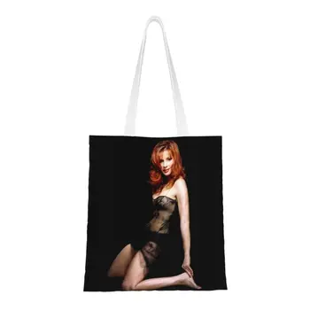 Милая сумка для покупок с модным принтом Милен Фармер, прочная Холщовая сумка для покупок, сумка французской певицы