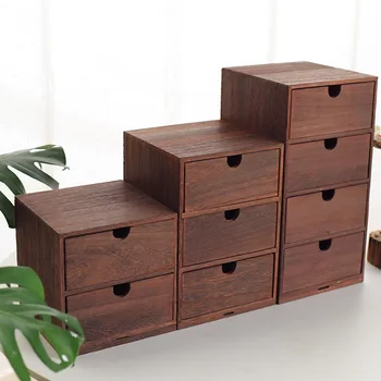Ящик-органайзер Деревянный шкаф для хранения ювелирных изделий с несколькими спецификациями, органайзер для макияжа