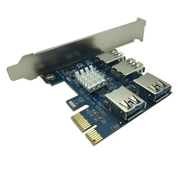 Адаптер PCI-E к PCI-E 1 Поворот 4 Слота PCI-Express от 1x до 16x USB 3.0 Для Майнинга Специальная Riser Card PCIe Конвертер для Майнинга BTC Miner