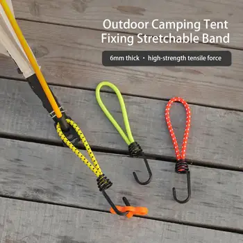 Эластичная веревка с двойным крючком, прочный эластичный ремень Для крепления палатки на открытом воздухе, Растягивающаяся лента, принадлежности для альпинизма