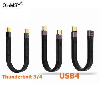 Thunderbolt 4 3 Type C к USB4 Быстрый USB C 40 Гбит/с для Macbook Pro Кабель для быстрой зарядки и Передачи данных FPC Soft 8K 60Hz PD 100W 5A Короткий Кабель