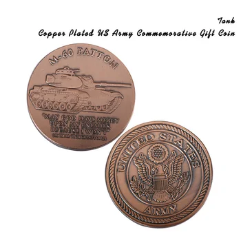 Памятная монета армии США с медным покрытием M-60 PATTON, монеты американского танка Military Challenge, Сувенир для коллекции