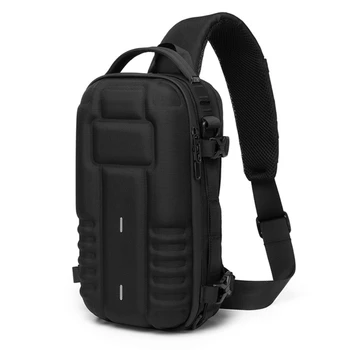 Новая нагрудная сумка в твердом корпусе, мужские водонепроницаемые сумки через плечо, мужская модная сумка для коротких поездок, USB-зарядка, сумка через плечо
