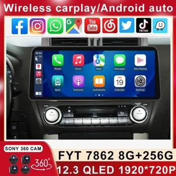 12,3 Дюймовый QLED Для Toyota Land Cruiser Prado 150 2009-2013 Android Автомобильный Стерео Мультимедийный Видеоплеер Головное Устройство Carplay Auto