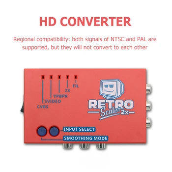 RetroScaler2x A/V-HDMI-совместимый Конвертер и удвоитель строк для ретро Игровых консолей PS2 N64 NES Dreamcast Saturn MD1 MD2