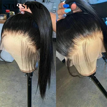 360 Полных кружевных париков из человеческих волос, предварительно выщипанных Бразильских прямых HD Прозрачных Кружевных 360 Фронтальных Париков Remy Hair 180 Плотности