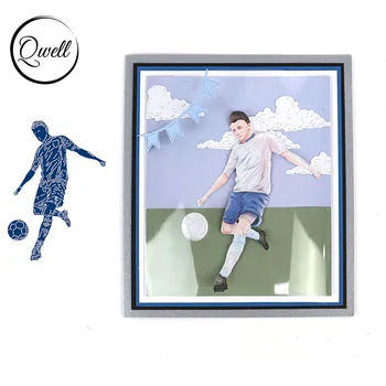 Штампы для резки металла QWELL Boy Football для скрапбукинга и изготовления открыток для тиснения бумаги Новинка 2019 года